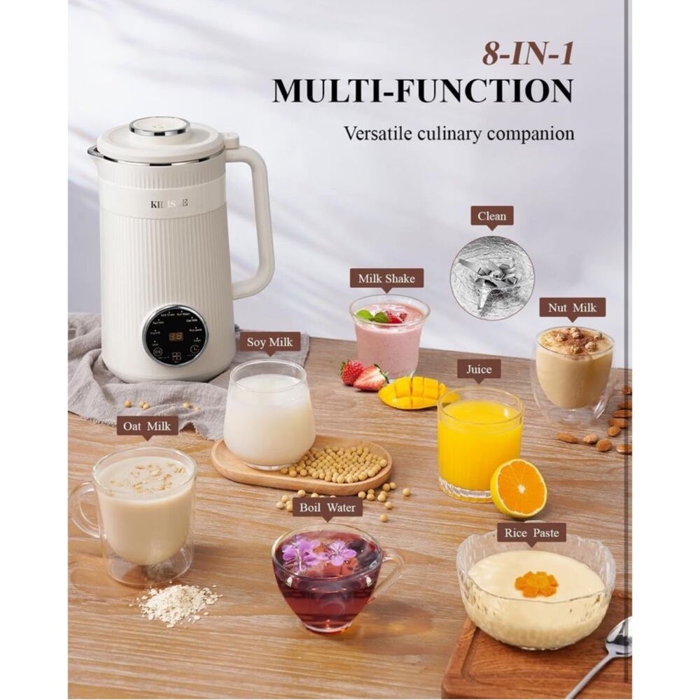 Kidisle 8-in-1 Nut Milk Maker Blender 32oz Cream NIB - Picture 2 of 11